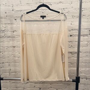 Element Cream Sheer Panel Blouse